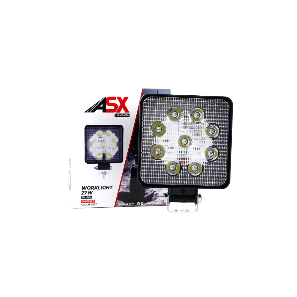 WORKLIGHT QUADRADO 9 LED - 27W - BIVOLT ASX